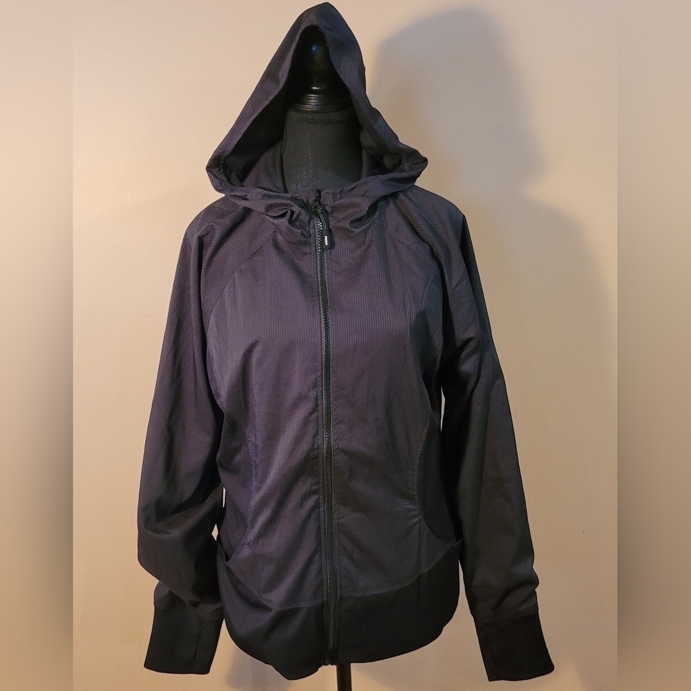 RBX Lined Lightweight Athletic/Windbreaker Jacket with Hood, Black, Size Large